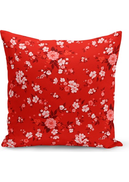 Çift Taraflı Dijital Baskı Kırlent Kılıfı Çiçek Bahçesi