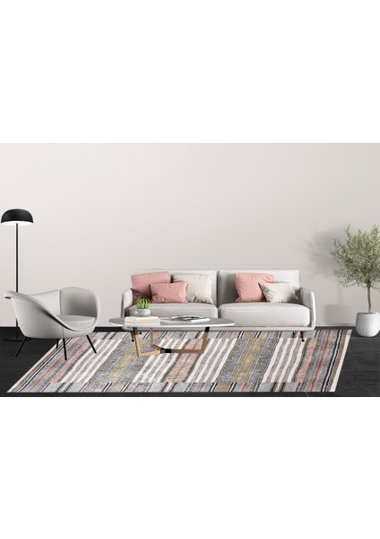 Modern Kahverengi Dijital Baskı Hipoalerjenik Kaymaz Taban Halı Yolluk HA116 indirimleri