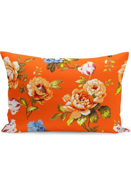 Çift Taraflı Dijital Baskı Kırlent Kılıfı Çiçek Bahçesi