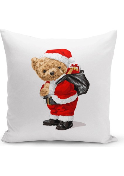 Yılbaşı Christmas Deseni Çift Taraflı Dijital Baskılı Kırlent Kılıfı