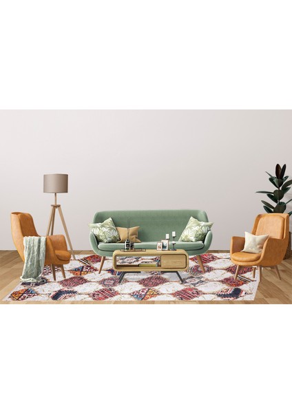 Modern Bej Dijital Baskı Hipoalerjenik Kaymaz Taban Halı Yolluk HA117 fırsatları