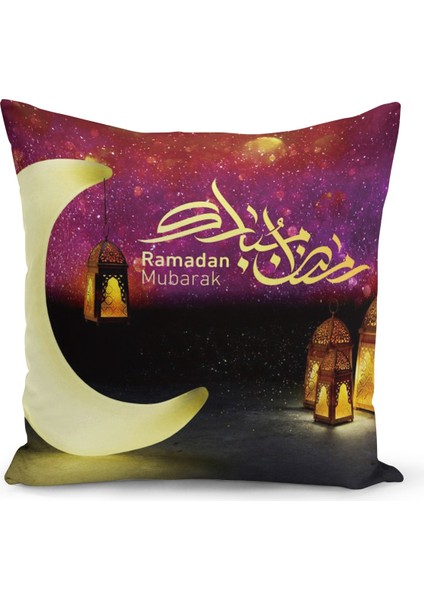 Ramazan Özel Desenli Çift Taraflı Dijital Baskılı Kırlent Kılıfı