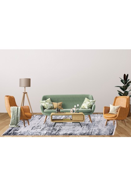 Modern Gri Dijital Baskı Hipoalerjenik Kaymaz Taban Halı Yolluk HA124 indirimleri