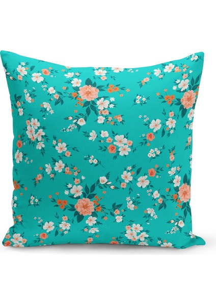 Çift Taraflı Dijital Baskı Kırlent Kılıfı Çiçek Bahçesi