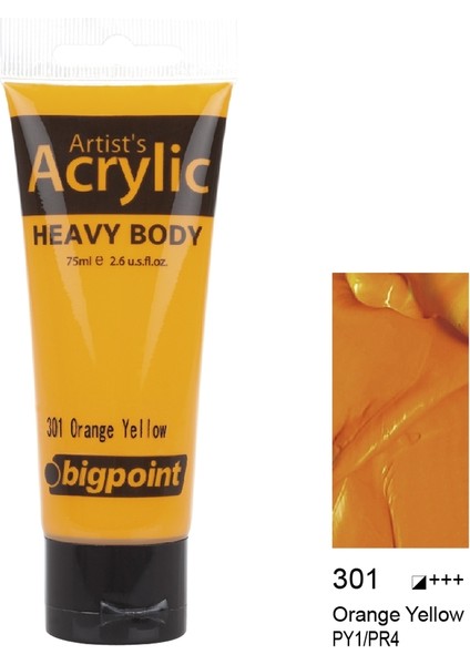 Akrilik Boya 75 ml Orange Yellow 301