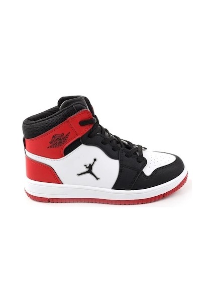 Haykat Uzun Grs Boğazlı Spor Ayakkabı Siyah - Kırmızı