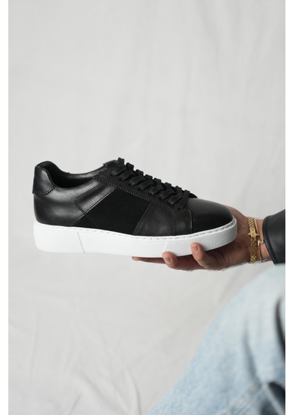 Rossini Model Deri El Yapımı Erkek Siyah Sneaker