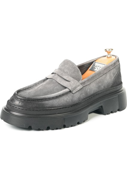 Ramonelli Model Deri El Yapımı Erkek Gri Casual Ayakkabı