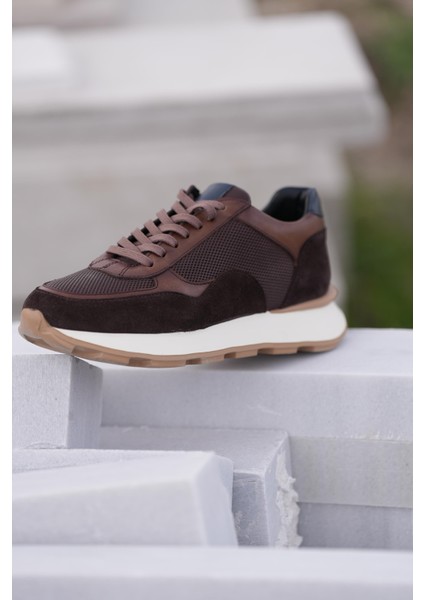 Edmond Model Deri El Yapımı Erkek Kahverengi Sneaker