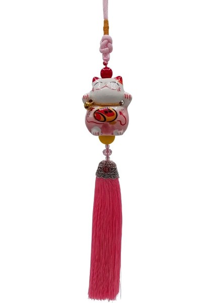Feng Shui Maneki Neko Şans Kedisi Pembe No.1
