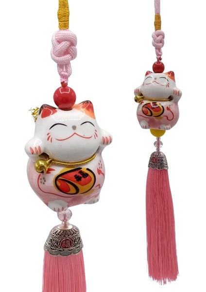 Feng Shui Maneki Neko Şans Kedisi Pembe No.1 fiyatları
