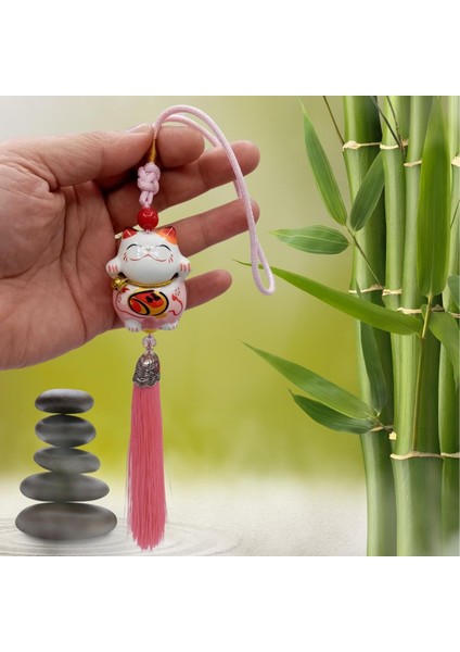 Feng Shui Maneki Neko Şans Kedisi Pembe No.1 modelleri