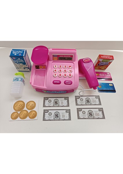 Oyuncak Yazar Kasa Pilli Sesli Yanında Hediyeleri Ile Beraber Eğitici Oyuncak Kutulu Yazar Kasa