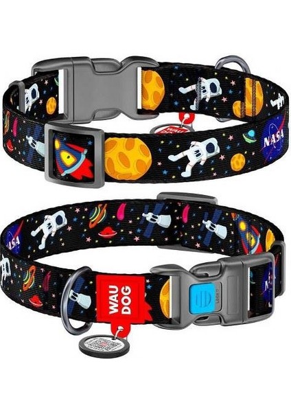 Waudog Collar Qr Pasaportlu Köpek Boyun Tasması 31-49 Cm, 25 Mm, Nasa2 Desenli