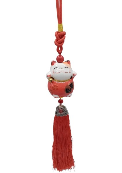 Feng Shui Maneki Neko Şans Kedisi Kırmızı No.1