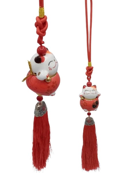 Feng Shui Maneki Neko Şans Kedisi Kırmızı No.1 fiyatları