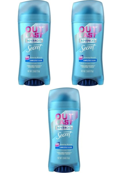 Outlast Advanced Completely Clean Antiperspirant Deodorant 73 gr x3 Adet