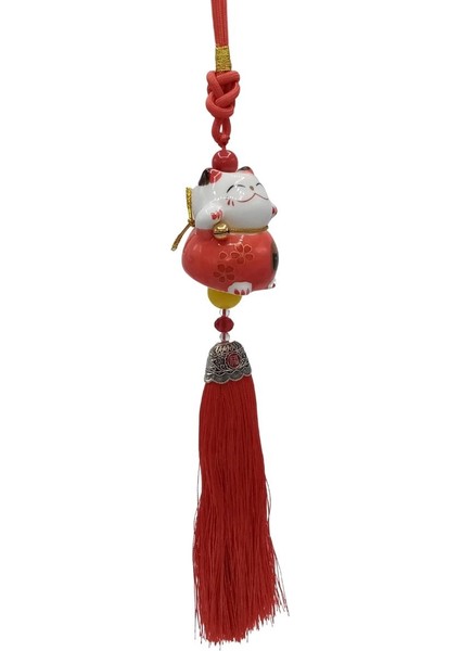 Feng Shui Maneki Neko Şans Kedisi Kırmızı No.1 fırsatları