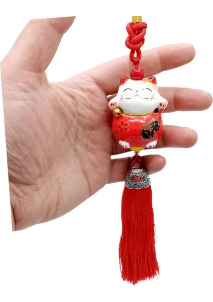 Feng Shui Maneki Neko Şans Kedisi Kırmızı No.1 indirimleri