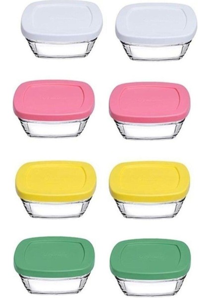 96840 Pudding Kapaklı Cam Saklama Kabı 8 Li Kahvaltılık 310CC