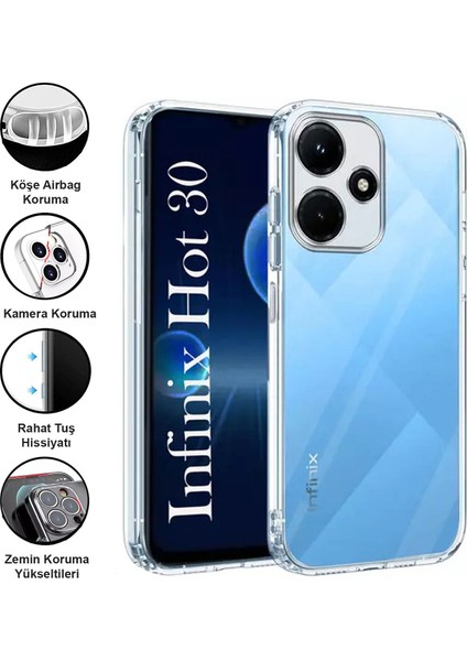 Infinix Hot 30 Kılıf Şeffaf Kamera Korumalı Esnek Yumuşak Silikon