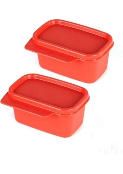 Kare Saklama Kabı 2X160 ml Çok Amaçlı Saklama Turuncu