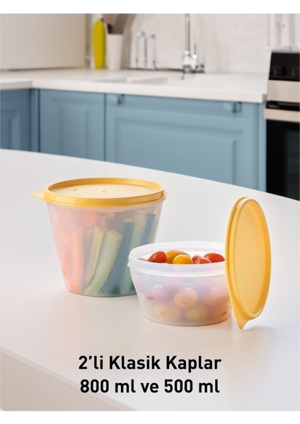 2'li Saklama Kabı 800 ve 500 Ml, Klasik Kaplar
