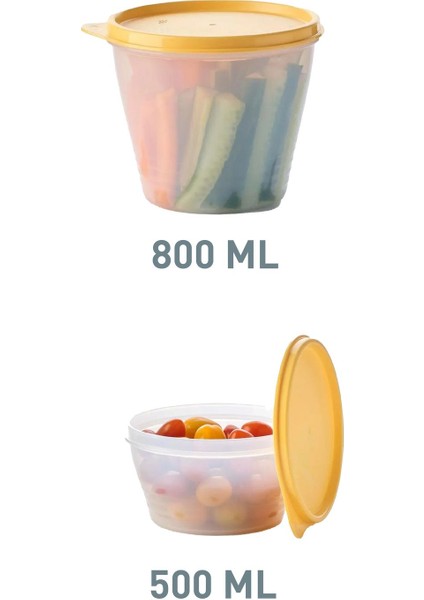 2'li Saklama Kabı 800 ve 500 Ml, Klasik Kaplar
