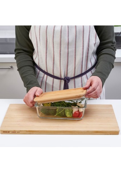 365+ 1 Lt Kapaklı Bambu Saklama Kabı Cam - Bambu Materyal ile Vakumlu Dikdörtgen Tasarım modelleri