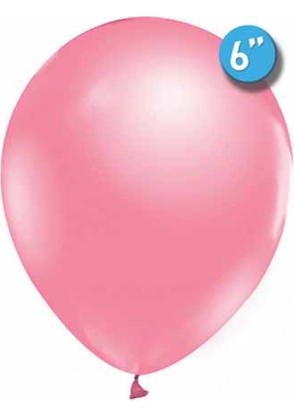 Metalik Pembe Balon 6 Inc