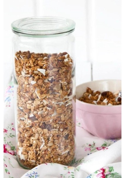 1040 ml Silindir Cam Kavanoz Seti (2 Adet)