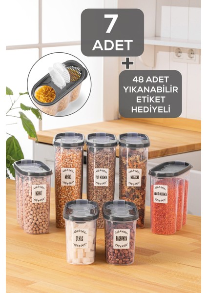 7'li Oval Erzak Kabı ( Antrasit Gri )