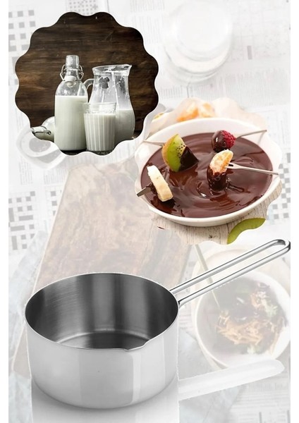724HOME 14 cm Sütlük ve Sosluk, Çelik Cezve, Kaçerola, Yumurta Kaynatma 1000 ml fırsatları