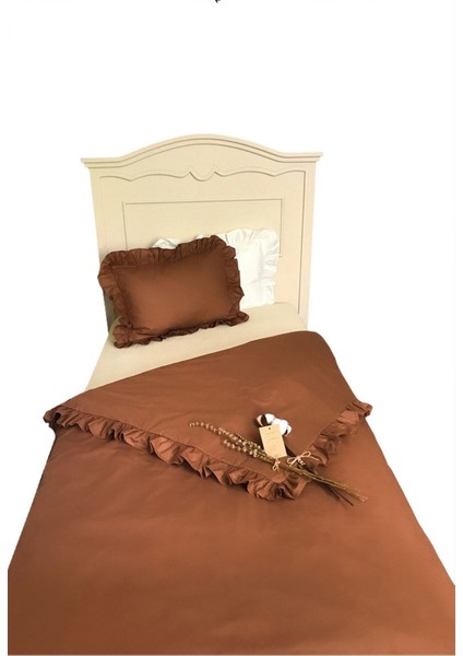 Fırfırlı Nevresim Takımı Boho Brown Bebek