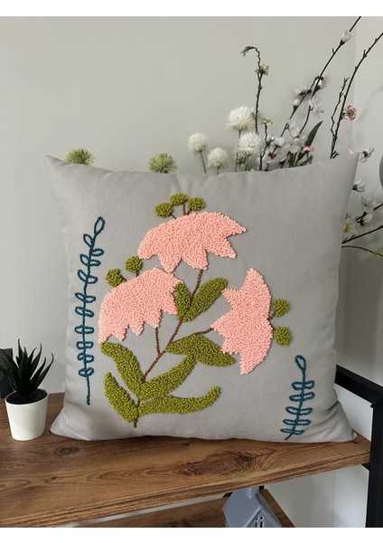 Punchhatolyesii Kırlent El Yapımı Modern Panch Punch Gri Renk