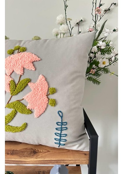 Punchhatolyesii Kırlent El Yapımı Modern Panch Punch Gri Renk