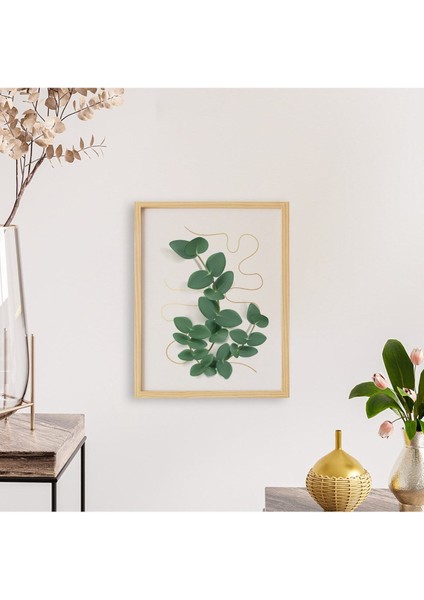 Bohem-Okaliptus Doğal Ahşap Çerçeveli Tekli Tablo Seti