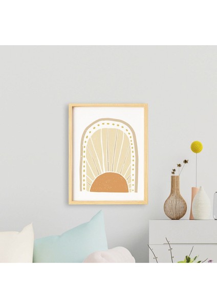 Bohem-Vase2-Vazo Doğal Ahşap Çerçeveli Tekli Tablo Seti