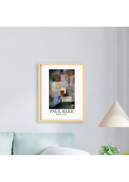 Paul Klee Villa Doğal Ahşap Çerçeveli Tekli Tablo Seti