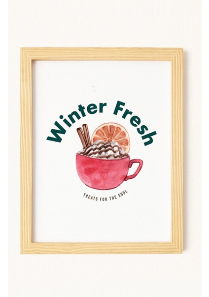 Mutfak Tatlı Keyif Doğal Ahşap Çerçeveli 4'lü Tablo Seti fırsatları