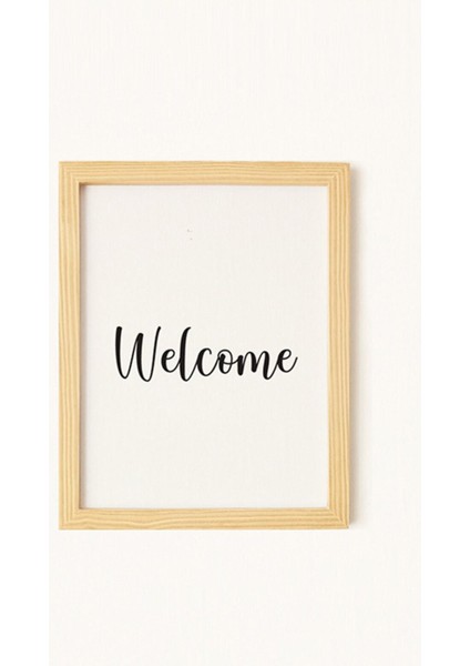 Welcome Doğal Ahşap Çerçeveli 2'li Tablo Seti modelleri