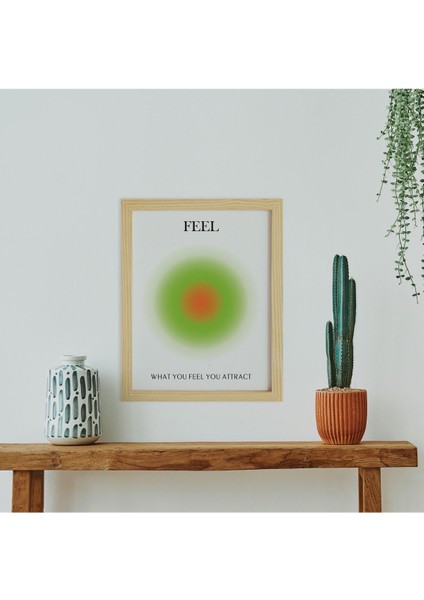 Aura Feel-Hisset Ahşap Çerçeveli Poster Tekli Dekor Duvar Tablo Seti