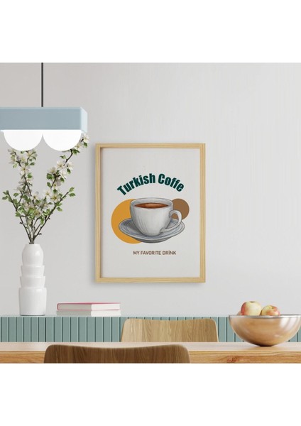 Mutfak-Kahve Köşesi1 Doğal Ahşap Çerçeveli Tekli Tablo Seti