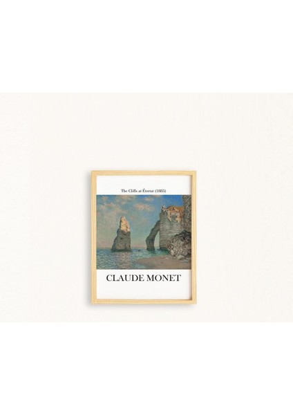 Claude Monet Seashore Cliffs Doğal Ahşap Çerçeveli Tekli Tablo Seti