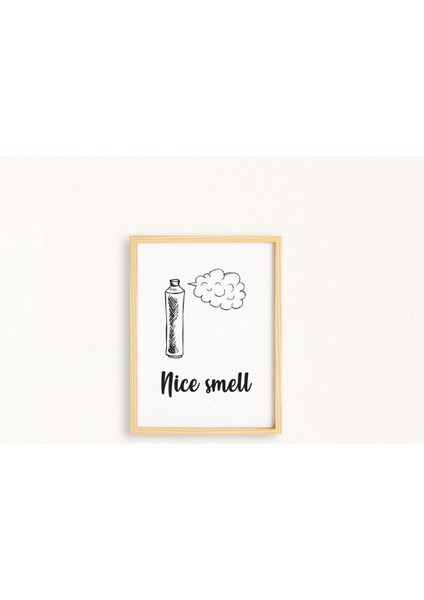 Banyo-Nice Smell-Hoş Koku Doğal Ahşap Çerçeveli Tekli Tablo Seti fiyatları