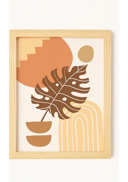 Bohem & Iskandinav Doğal Ahşap Çerçeveli 3'lü Tablo Seti modelleri