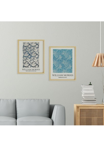 William Morris Doğal Ahşap Çerçeveli 2'li Tablo Seti