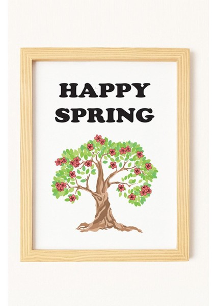 Dört Mevsim Doğal Ahşap Çerçeveli 4'lü Tablo Seti modelleri