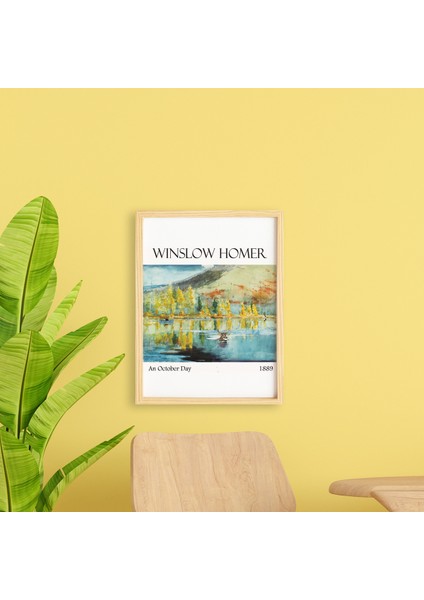 Winslow Homer October Doğal Ahşap Çerçeveli Tekli Tablo Seti