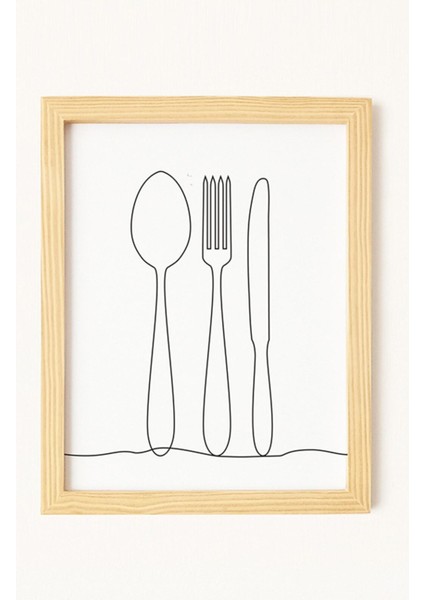 Mutfak Doğal Ahşap Çerçeveli 4'lü Tablo Seti indirimleri